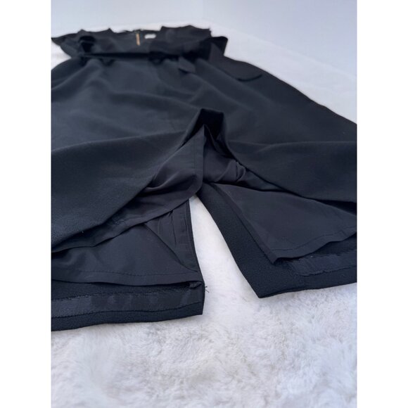 New Eliza J Women's Size 10 Black Sleeveless Sheath Midi Dress with Belt - Picture 9 of 14